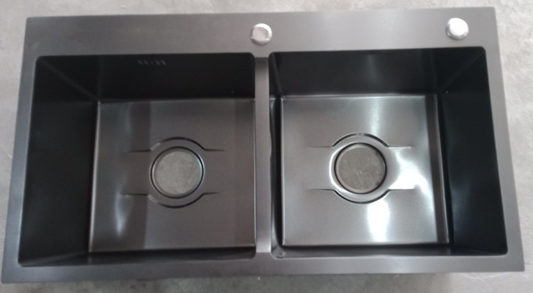 CHẬU RỬA BÁT NANO INOX 201 - 2 HỐ